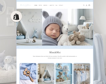 Shopify Baby Template, Minimalist Shopify Theme, Clean Shopify Store Design for Baby Clothes & Accessories, Baby Shopify Theme