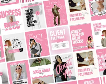 Pink instagram templates, Pink template, Pink Instagram, Aesthetic instagram templates, Instagram templates, Instagram templates canva