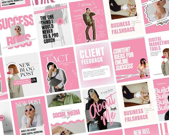 Modèles instagram rose, Modèle rose, Instagram rose, Modèles instagram esthétiques, Modèles Instagram, Modèles Instagram canva