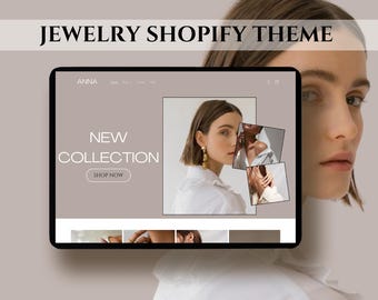Modello di tema per shopify, tema per sito web di gioielli, tema per shopify minimalista, modello per shopify, tema per shopify elegante