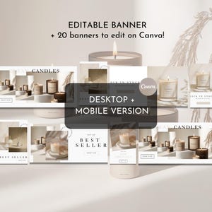 Kerzen-Website-Vorlage, Shopify-Theme für Kerzen, Shopify 2.0-Theme, minimalistische Shopify-Vorlage, veränderbare Website-Banner Bild 8
