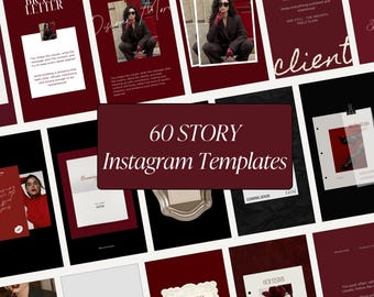Instagram Story Templates Canva, Luxury Social Media Kit, Burgundy Instagram Story Templates, Premium Branding Story Pack, Instagram Visuals