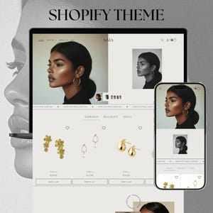 Template Shopify Gioielli Dorati | Tema Shopify Minimalista di Lusso | Sito e-commerce Gioielli Elegante | Design Shopify Moderno e Pulito
