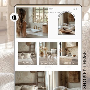 Template Shopify arredamento interni | Tema Shopify 2.0 mobili & decorazioni | Design Shopify chiaro, moderno | Banner modificabili CANVA