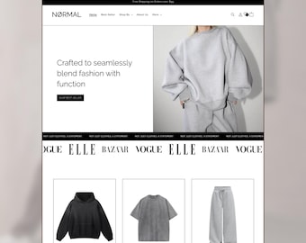Shopify Theme for Clothing, Template for Streetwear Fashion, Shopify Theme for Clothing Boutique, Clothing Ecommerce Website Design