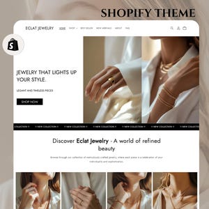 emplate Shopify Lusso Gioielli | Design Minimalista Bianco e Nero | Negozio di Gioielli di Alta Gamma | Shopify 2.0
