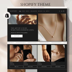 Tema di alta gioielleria Shopify | modello di gioielleria Shopify | tema di gioielleria minimalista Shopify elegante | banner modificabile