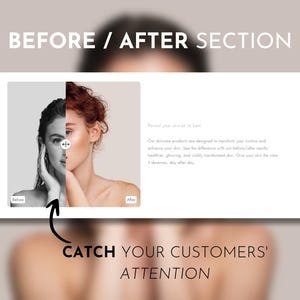 Shopify Beauty Theme, Shopify Template, Luxury Beauty Website Template, Canva Banner, Beauty Website Template, Minimalist Shopify Theme image 5