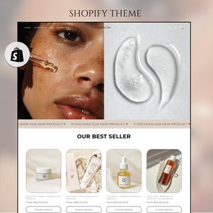Skin Care Website Template, Luxury & clean Shopify Theme, Shopify template Design, CANVA Templates, Aesthetic and minimalist Shopify Theme