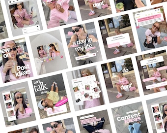 Social Media Templates, Trendy Pinterest Instagram Templates, Social Media Manager Kit, Modern Canva Templates for Content Creators & Brands