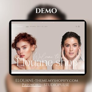 Shopify Beauty Theme, Shopify Template, Luxury Beauty Website Template, Canva Banner, Beauty Website Template, Minimalist Shopify Theme image 9