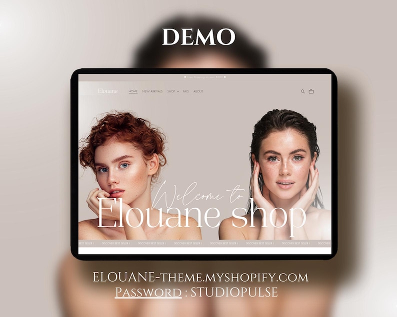 Shopify Beauty Theme, Shopify Template, Luxury Beauty Website Template, Canva Banner, Beauty Website Template, Minimalist Shopify Theme image 9