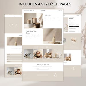 Kerzen-Website-Vorlage, Shopify-Theme für Kerzen, Shopify 2.0-Theme, minimalistische Shopify-Vorlage, veränderbare Website-Banner Bild 6