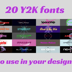 Y2K Fonts / Canva Template / Y2K Font / Streetwear Typefaces File ...
