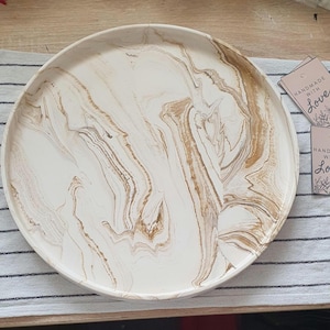 Large round concrete display tray,decorative tray, living room tray, stone tray, trinket dish tray, scandi style, marble rectangle tray