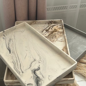 Large square concrete display tray,decorative tray, living room tray, stone tray, trinket dish tray, scandi style, marble rectangle tray