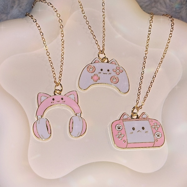 Gamer Girl Necklace, Cozy Gamer Necklace, Gaming Accessories Jewelry, Kawaii Aesthetic Necklace