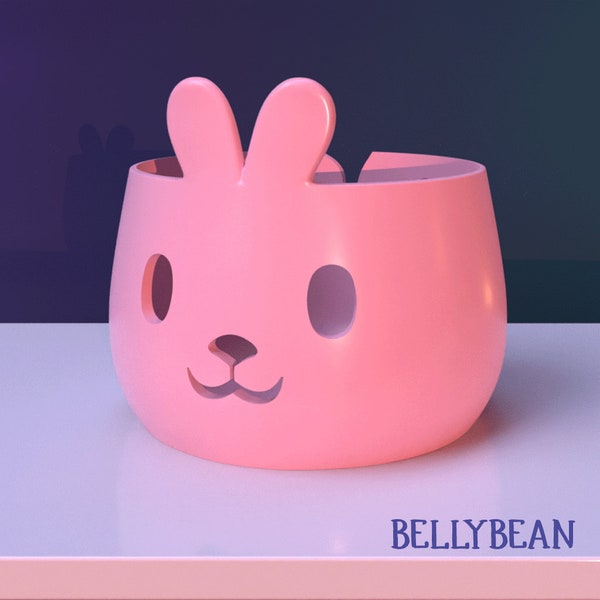 Bunny Yarn Bowl Holder for Knitting Crochet | Accessories | Supplies | Gift | Digital files for 3d Print Filament Resin