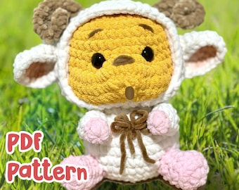 Pooh im Schafskostüm Plushie - Häkelanleitung | Zubehör | Amigurumi | Muster | Geschenk | Digitale Dateien