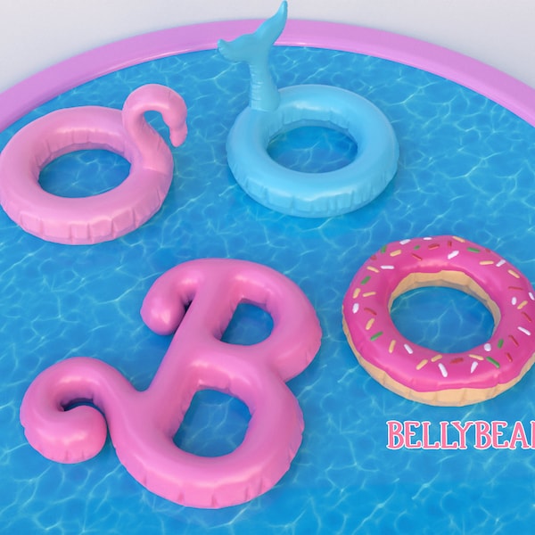 Barbie Pool Party Swim Ring Set | 4 in 1 | Gift | DIGITAL files for 3d Print Filament Resin