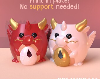 Chubby Fortune Dragon Garnschalenhalter (Digitale Dateien 3D Druck)