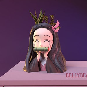 Nezuko Blumentopf | Stifthalter | Demon Slayer Fan Kunst | Geschenk | DIGITALE Dateien für 3d Print Filament Resin