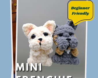 Mini Frenchie Häkelanleitung – Anfänger Amigurumi Schlüsselanhänger (PDF)