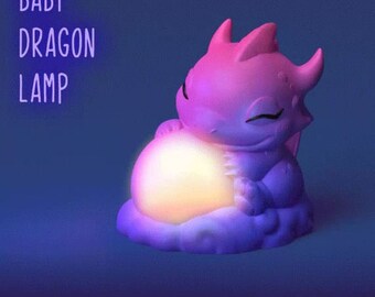 Baby-Drache Wolken-Lampe: 3D-Druck-Schreibtisch-/Nachtlicht (Digitale Dateien für 3D-Drucker)