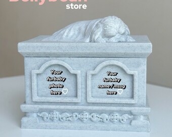 Bellybean Dog Urn Box: Shih Tzu Memorial, Pet Ash Storage