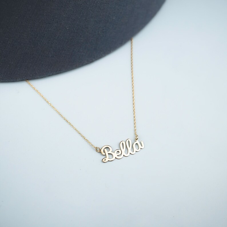 Name Necklace 14K, Birthday Gift, Valentine Day Gift for Women, Name Necklace Gold, 14K Solid Gold Name Necklace Personalized Gifts, Valentine Gift Wife, Valentines Day Gift, Valentine jewelry, Gift for lover, Gift for Mom, 14K Solid Gold Gift