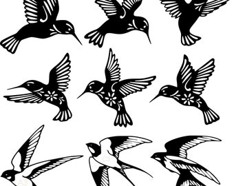 Single Birds laser cut wall decor