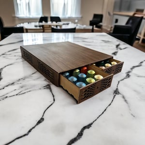 Organiseur de capsules de café - 2 tiroirs découpés au laser. Fichier numérique !