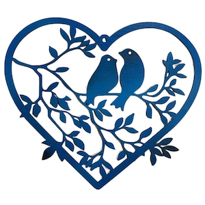 Decorazione murale Heart Birds, taglio laser, file di download digitale