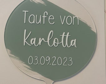 Caketopper - Kuchen Dekoration - Kuchen - Personalisiert - Geburtstagsdeko - Tischdeko Geburtstag - Babyshower - Babyparty -itsagirl - Acryl