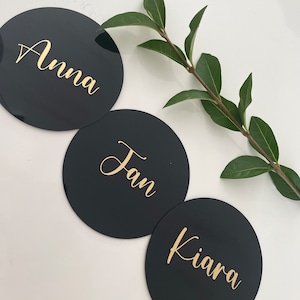 Platzkarte - Untersetzer - Namensschild - Tischdeko Hochzeit - Acrylschild - Acryl - Dekoration - Platzkarte Hochzeit - Personalisiert