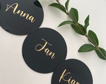 Platzkarte - Untersetzer - Namensschild - Tischdeko Hochzeit - Acrylschild - Acryl - Dekoration - Platzkarte Hochzeit - Personalisiert