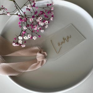 Platzkarte  - Namensschild - Tischdeko Hochzeit - Acrylschild - Acryl - Dekoration - Platzkarte Hochzeit - Personalisiert