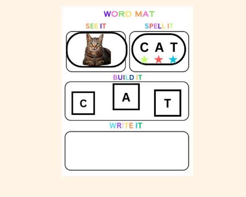 CVC Words Builder, CVC Worksheet, Learn To Read, Spelling & Writing Practice, Preschool, Kindergarten Printable, Phonics Game, Sight Words image 6