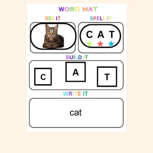 CVC Words Builder, CVC Worksheet, Learn To Read, Spelling & Writing Practice, Preschool, Kindergarten Printable, Phonics Game, Sight Words image 7