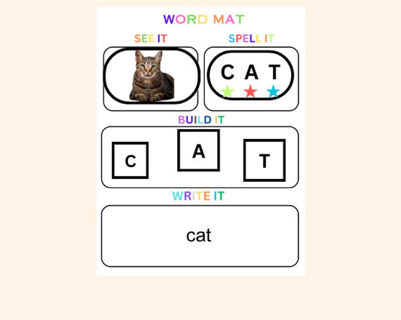 CVC Words Builder, CVC Worksheet, Learn To Read, Spelling & Writing Practice, Preschool, Kindergarten Printable, Phonics Game, Sight Words image 7