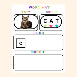 CVC Words Builder, CVC Worksheet, Learn To Read, Spelling & Writing Practice, Preschool, Kindergarten Printable, Phonics Game, Sight Words image 4