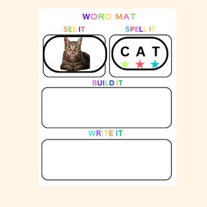 CVC Words Builder, CVC Worksheet, Learn To Read, Spelling & Writing Practice, Preschool, Kindergarten Printable, Phonics Game, Sight Words image 3