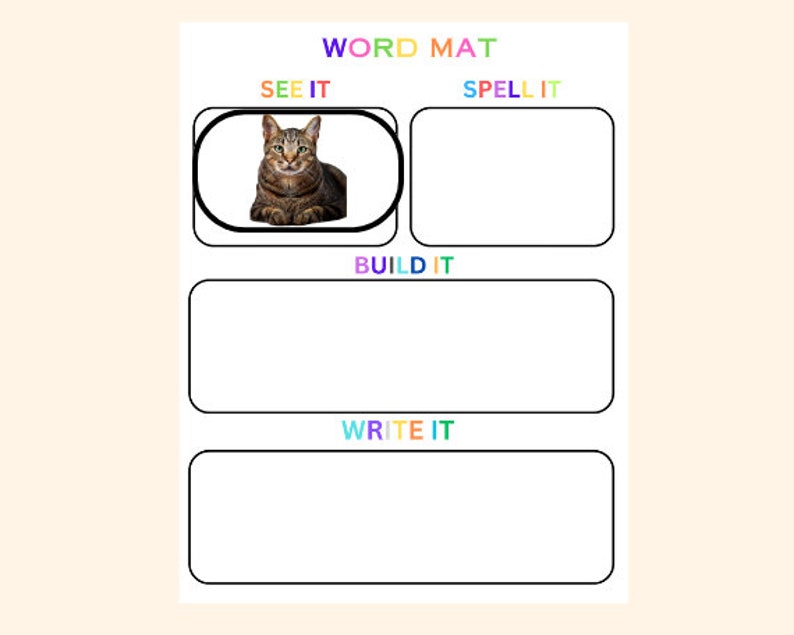 CVC Words Builder, CVC Worksheet, Learn To Read, Spelling & Writing Practice, Preschool, Kindergarten Printable, Phonics Game, Sight Words image 2