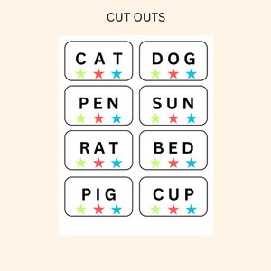 CVC Words Builder, CVC Worksheet, Learn To Read, Spelling & Writing Practice, Preschool, Kindergarten Printable, Phonics Game, Sight Words image 9