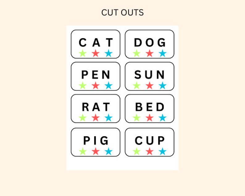 CVC Words Builder, CVC Worksheet, Learn To Read, Spelling & Writing Practice, Preschool, Kindergarten Printable, Phonics Game, Sight Words image 9