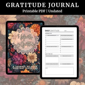 5 Minutes of Gratitude: A Journal of Your Everyday Blessings | 120-Page Printable Daily Diary