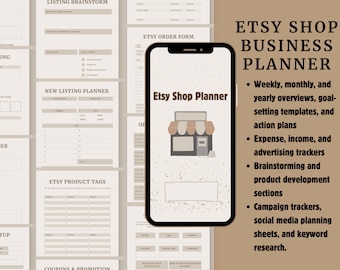 Etsy Shop Business Planer: 43-seitiger Online Verkäuferleitfaden (digital)