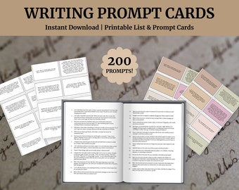 200 Printable Creative Writing Prompt Cards and List | Colored and B&W