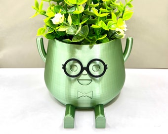 Gepersonaliseerde plantenbak pot cadeau voor kerstcadeau plantenpot cadeau voor verjaardagscadeau aangepaste gelukkige plantenbak pot smiley gezicht plant pot cadeau