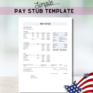 Pay Stub After Tax, Earning Statement Template, Personal Finance Tracker, Digital Paycheck Stub, Excel G Sheet, Pay Slip For Hourly Employee